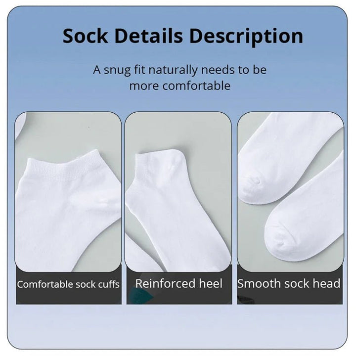 10 Pairs Unisex Casual Plain Color Boat Socks - Derslash