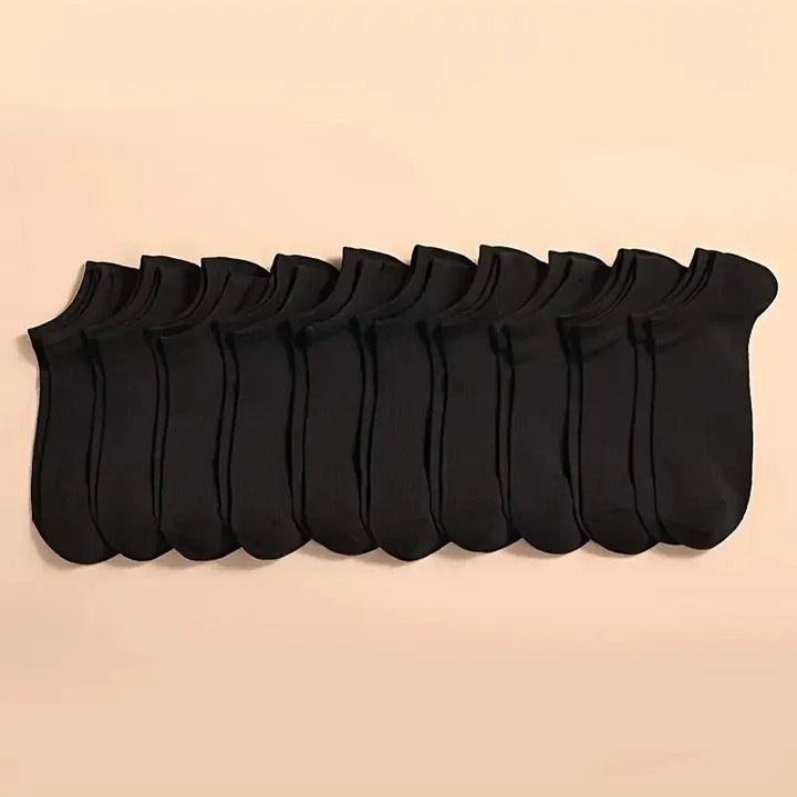 10 Pairs Unisex Casual Plain Color Boat Socks - Derslash