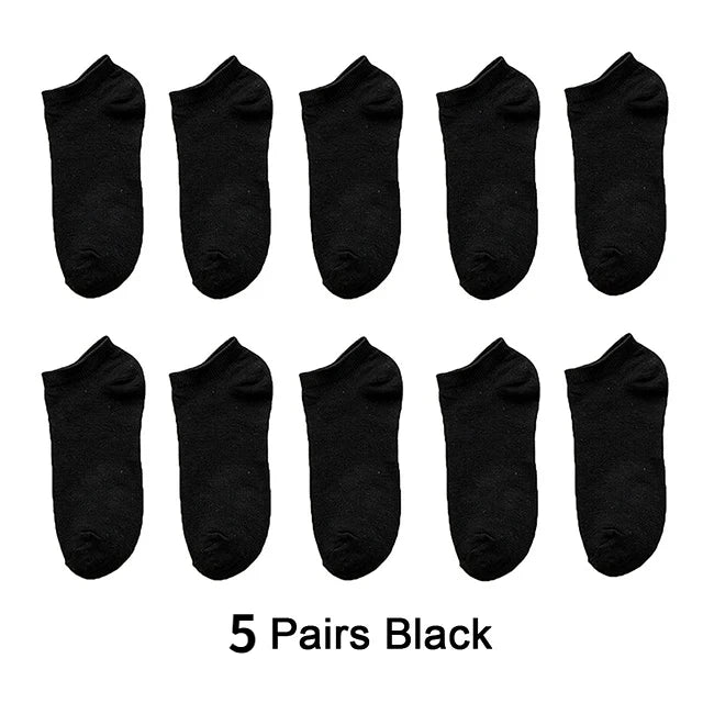 10 Pairs Unisex Casual Plain Color Boat Socks - Derslash