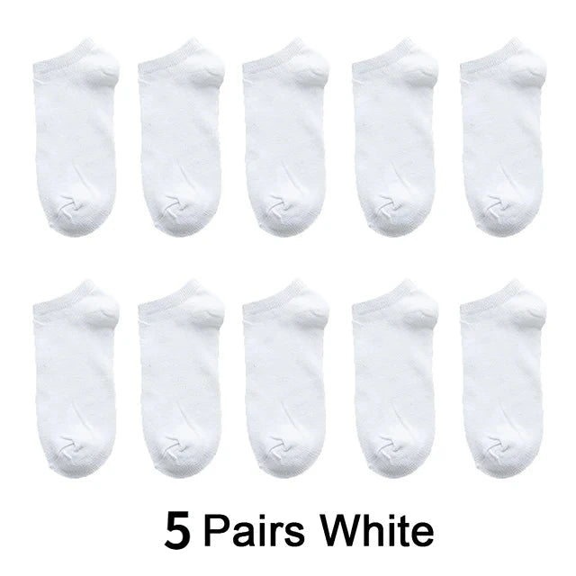 10 Pairs Unisex Casual Plain Color Boat Socks - Derslash