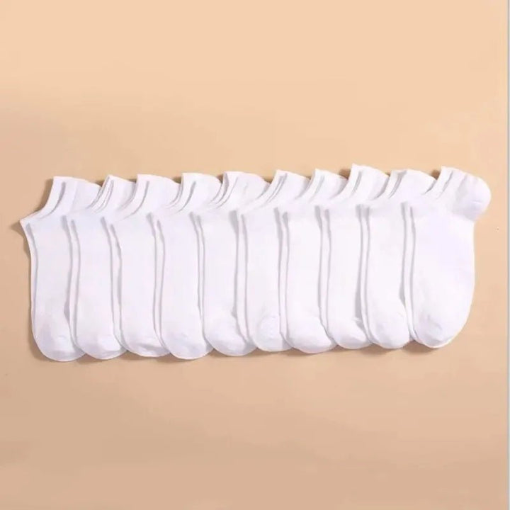 10 Pairs Unisex Casual Plain Color Boat Socks - Derslash