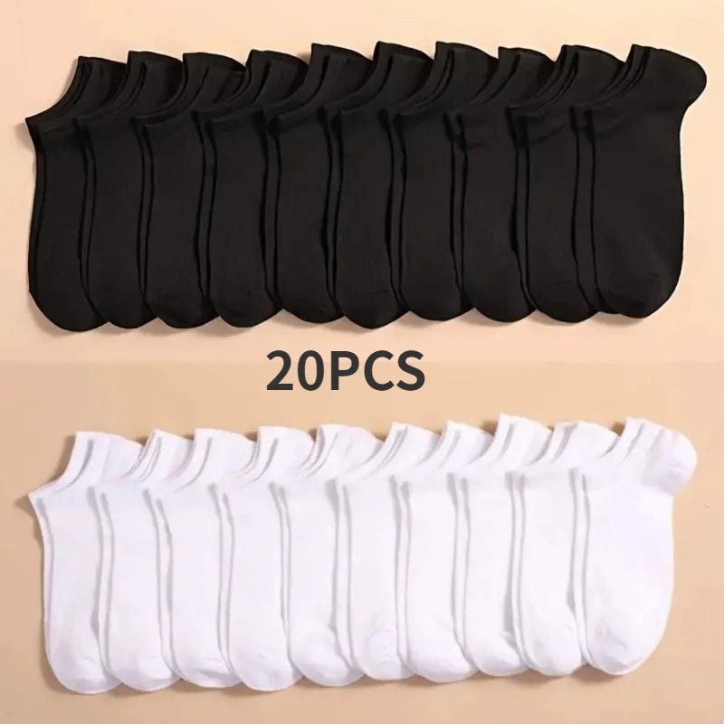 10 Pairs Unisex Casual Plain Color Boat Socks - Derslash