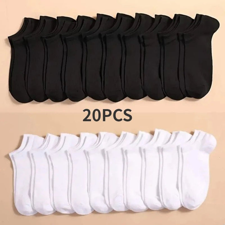 10 Pairs Unisex Casual Plain Color Boat Socks - Derslash