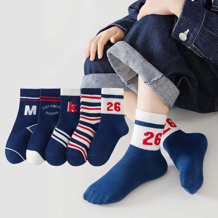 5 Pairs Kids Boys Sock - Derslash