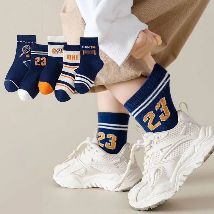 5 Pairs Kids Boys Sock - Derslash