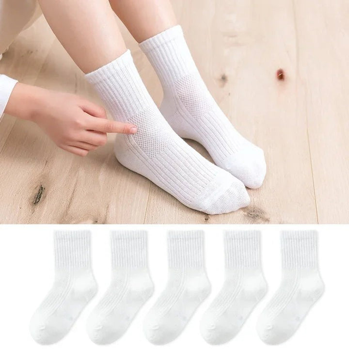 5 Pairs Soft Breathable Cotton School Socks - Derslash