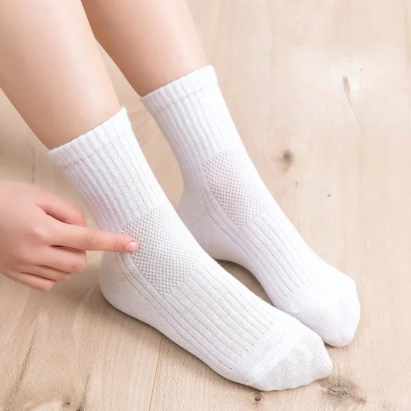5 Pairs Soft Breathable Cotton School Socks - Derslash