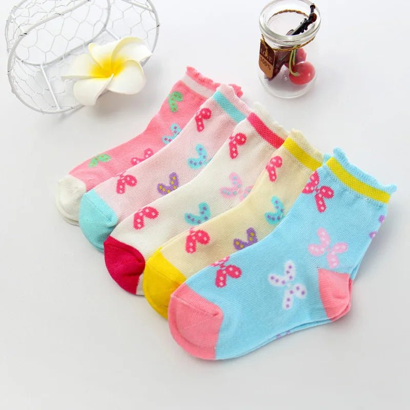 5 Pairs/Lot Spring Autumn High Quality Girls Socks - Derslash