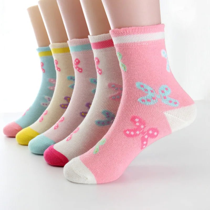 5 Pairs/Lot Spring Autumn High Quality Girls Socks - Derslash