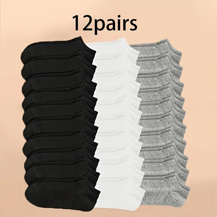 5/16/12 Pairs Of Solid Color Low - cut Socks - Derslash