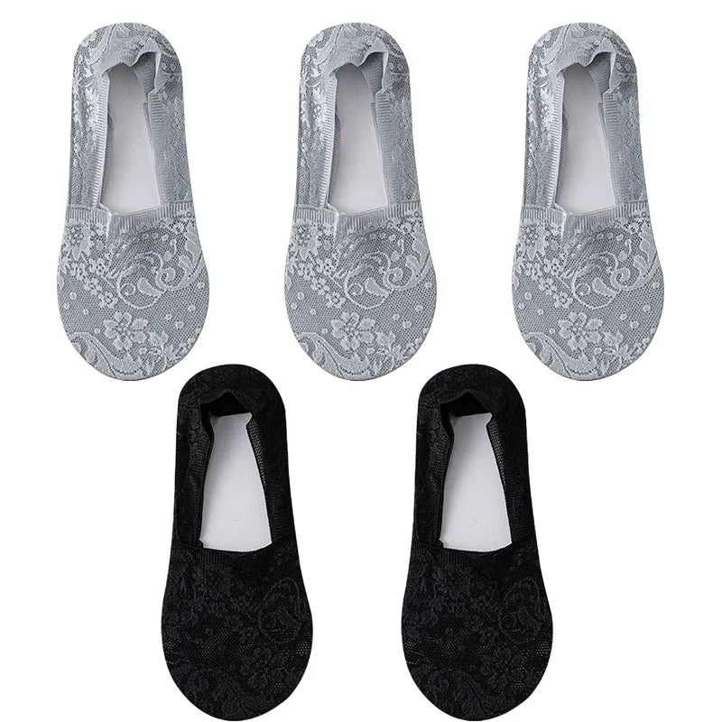 5Pair Women Socks Thin Transparent Socks - Derslash
