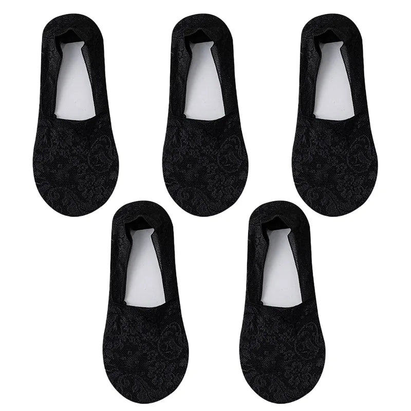 5Pair Women Socks Thin Transparent Socks - Derslash