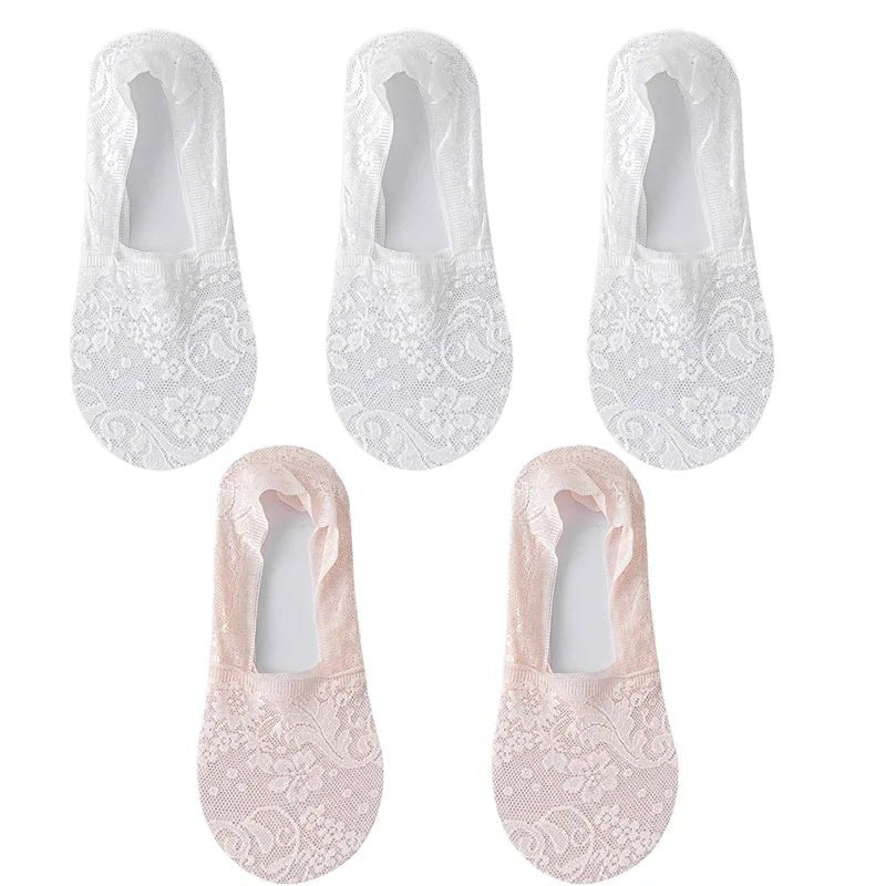 5Pair Women Socks Thin Transparent Socks - Derslash