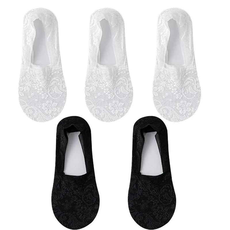 5Pair Women Socks Thin Transparent Socks - Derslash