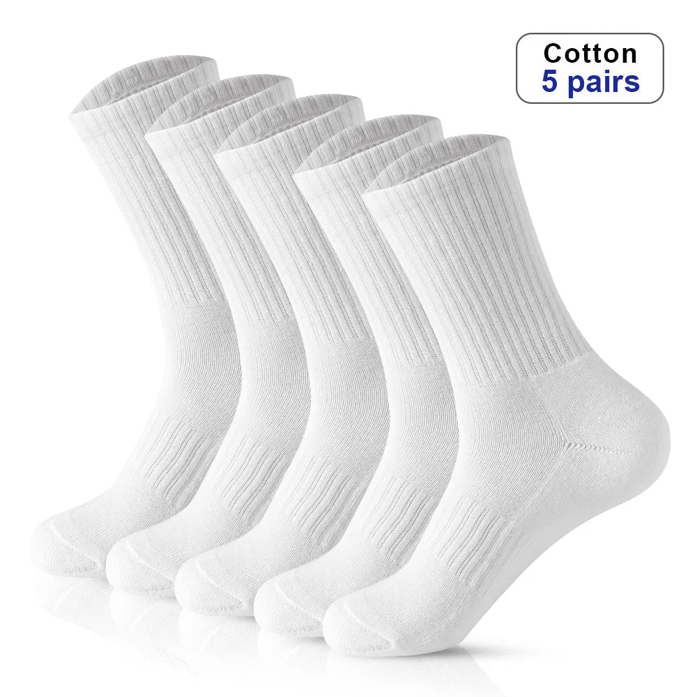 5Pairs all white unisex socks - Derslash