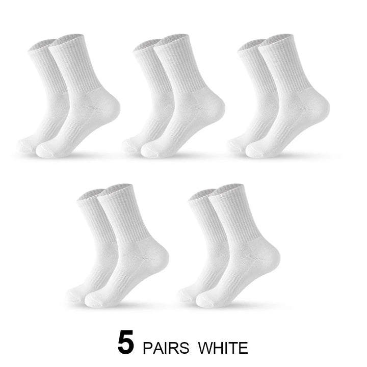 5Pairs all white unisex socks - Derslash