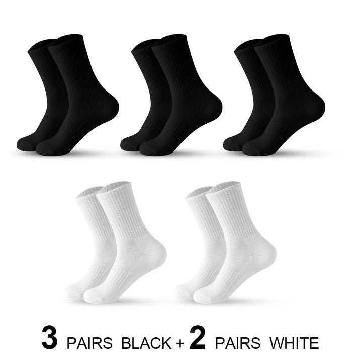 5Pairs all white unisex socks - Derslash