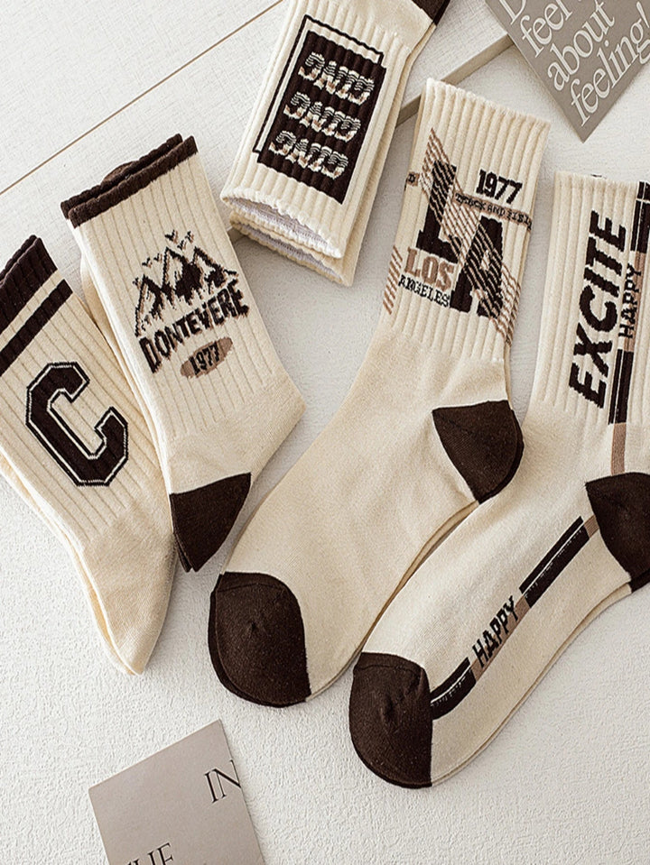 8 pairs of Men American graffiti Socks - Derslash