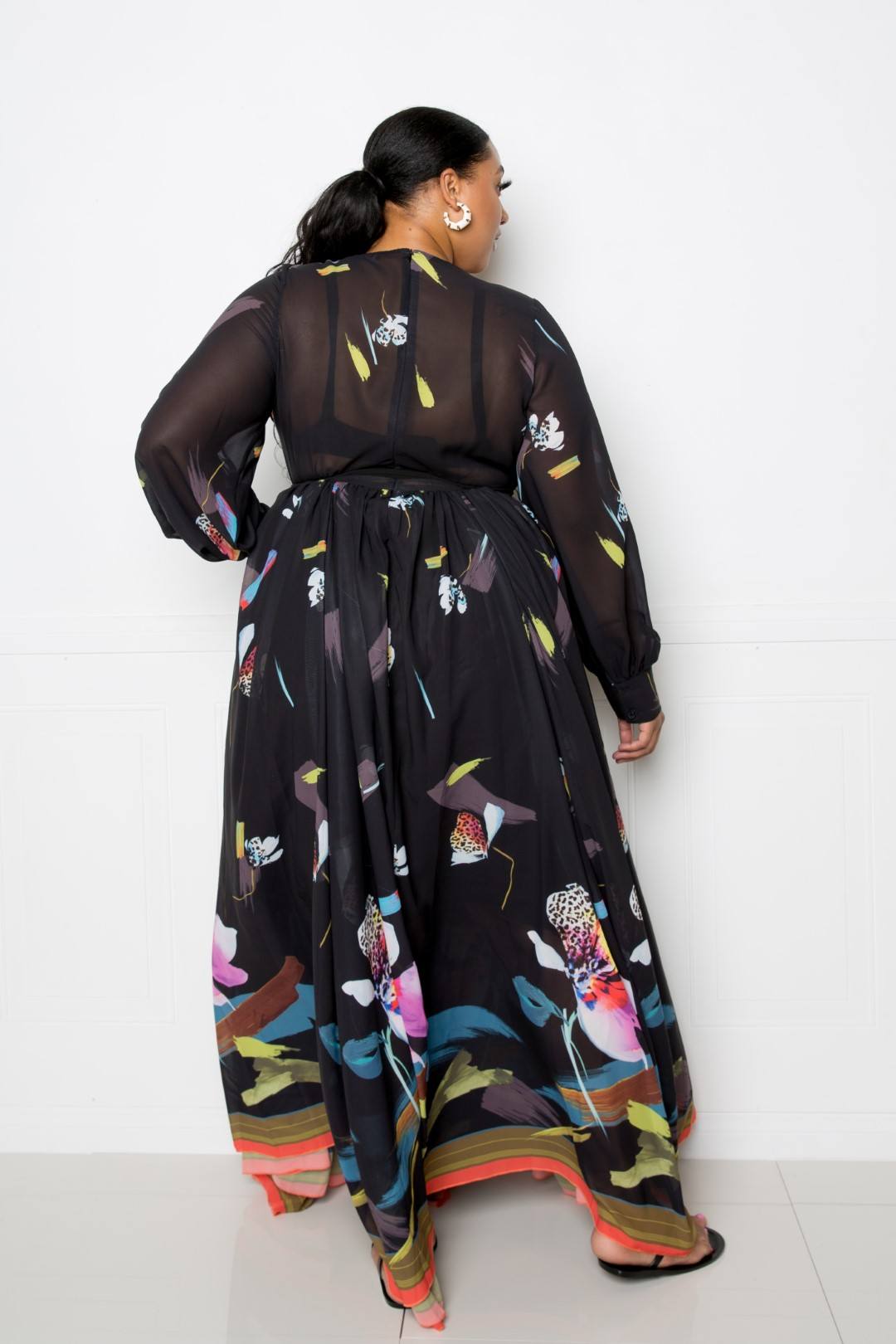 Maxikleid mit tropischem Print