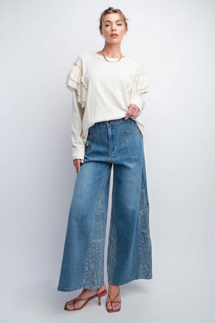 Oberteil mit doppelten Rüschenärmeln