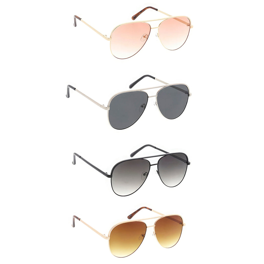 Modische Unisex-Fliegerbrille aus Metall, groß