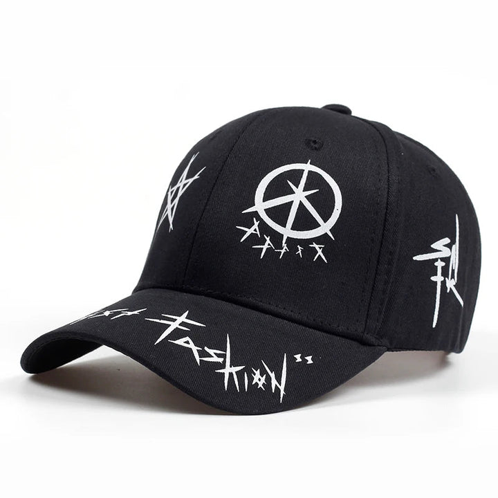 Black and white Unisex Graffiti Baseball Caps - Derslash