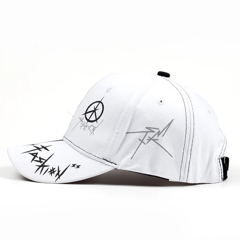 Black and white Unisex Graffiti Baseball Caps - Derslash