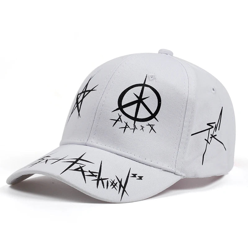 Black and white Unisex Graffiti Baseball Caps - Derslash