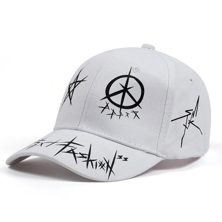 Black and white Unisex Graffiti Baseball Caps - Derslash