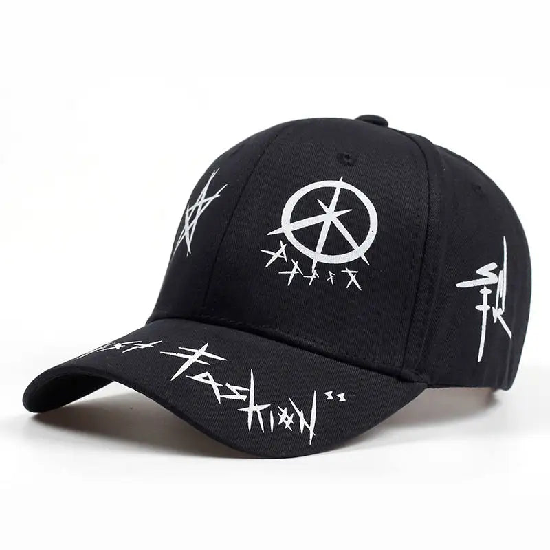 Black and white Unisex Graffiti Baseball Caps - Derslash