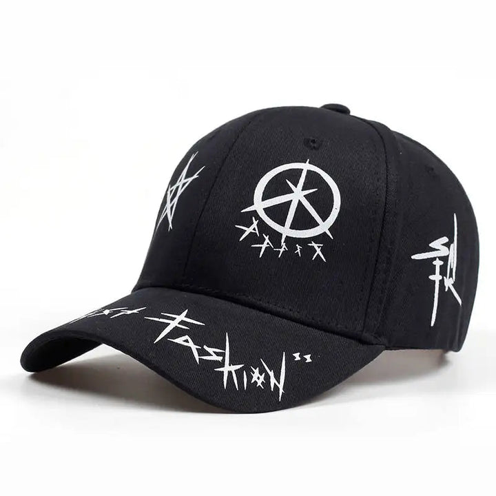 Black and white Unisex Graffiti Baseball Caps - Derslash