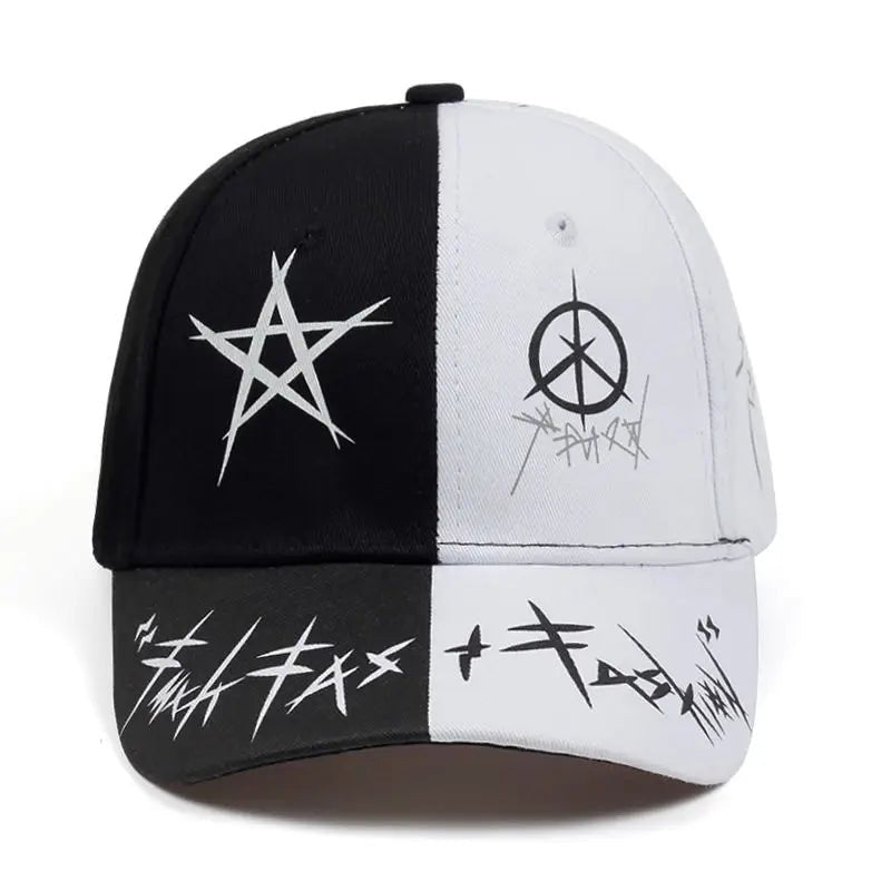 Black and white Unisex Graffiti Baseball Caps - Derslash