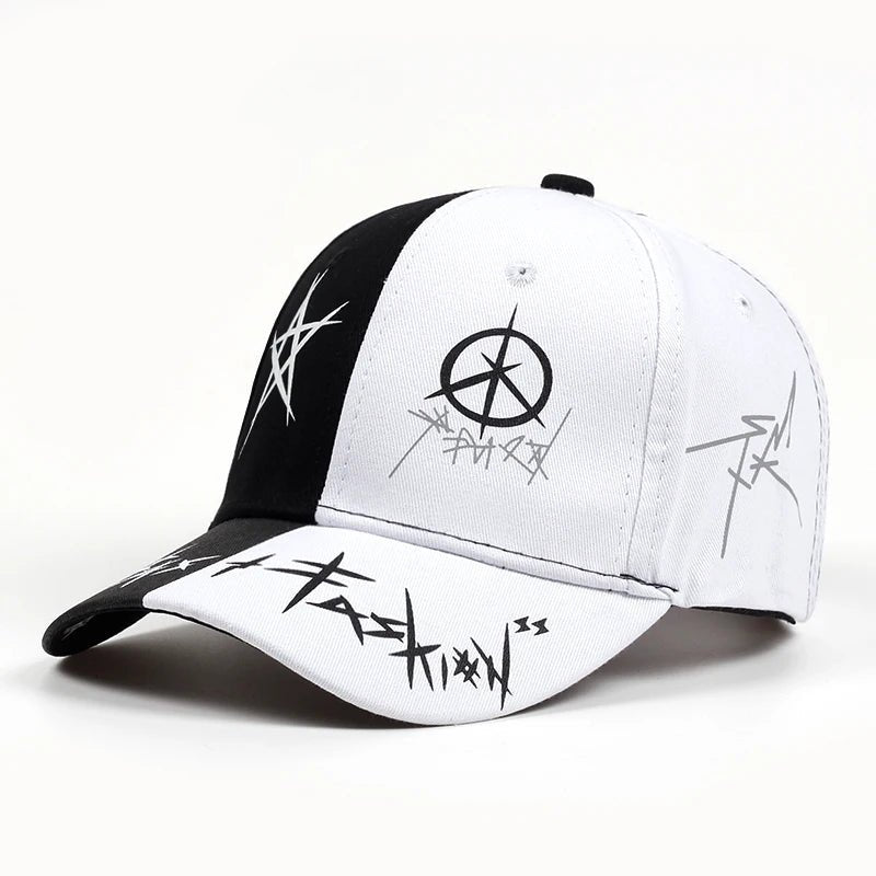 Black and white Unisex Graffiti Baseball Caps - Derslash