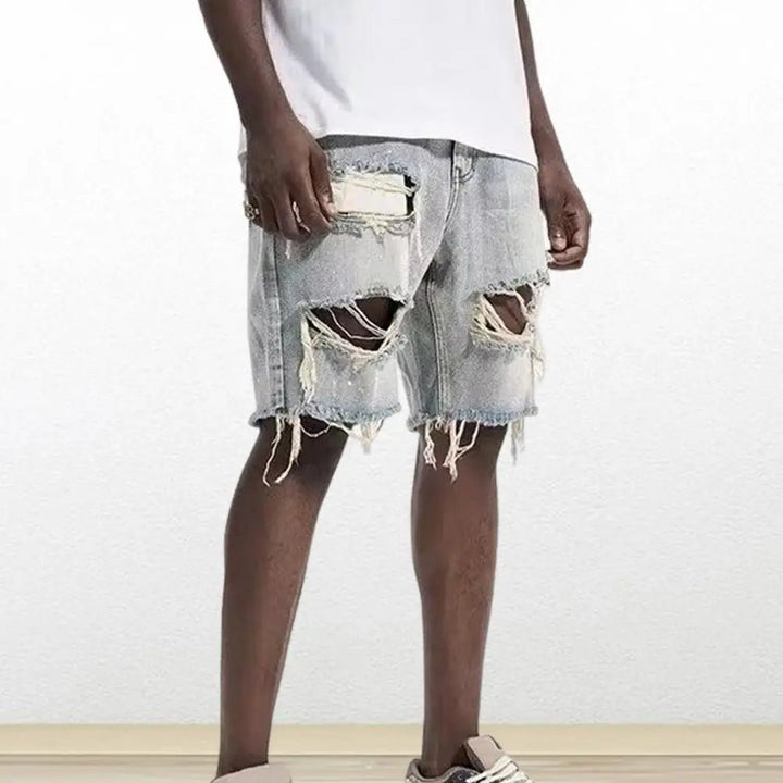 Black ripped Denim shorts - Derslash