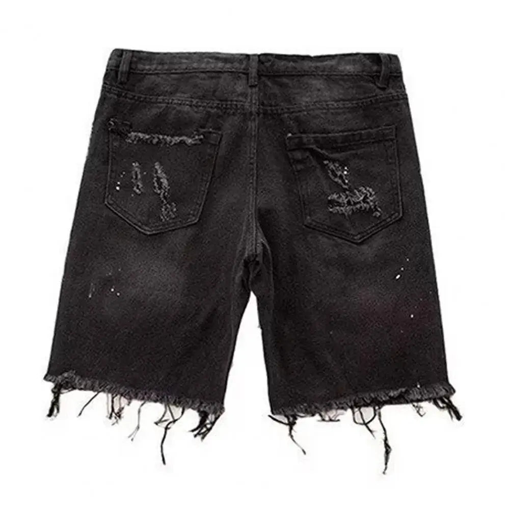Black ripped Denim shorts - Derslash