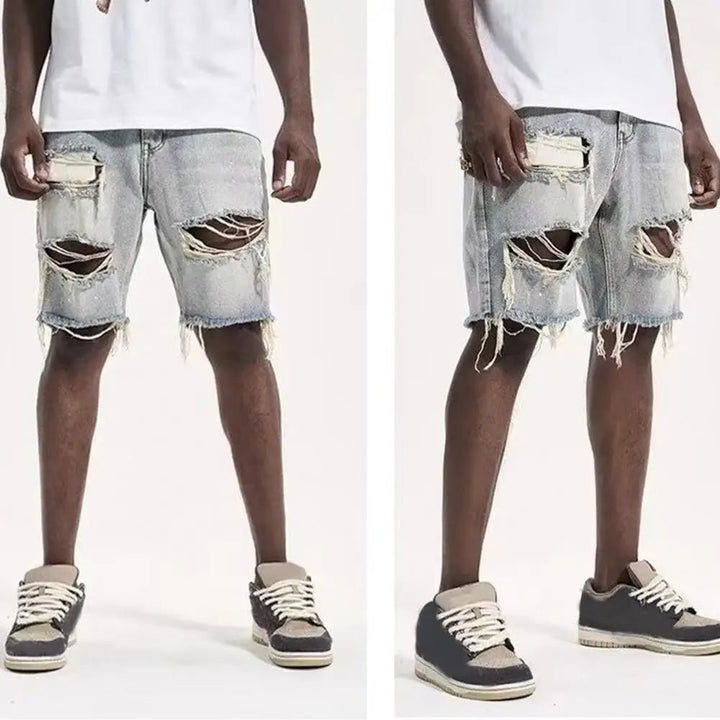 Black ripped Denim shorts - Derslash