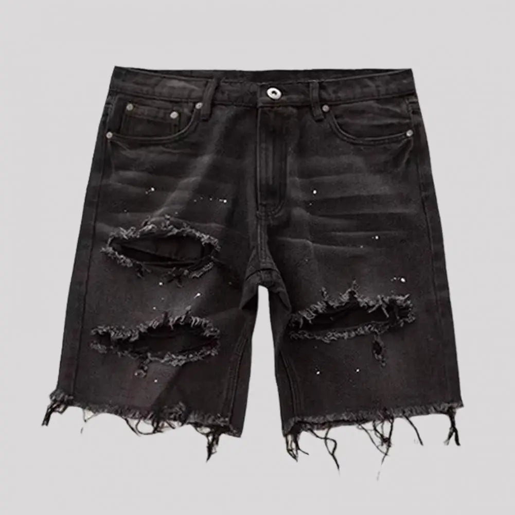 Black ripped Denim shorts - Derslash