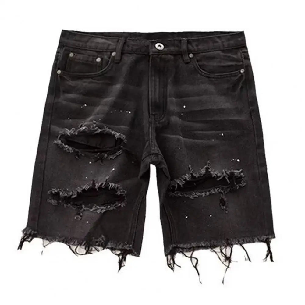 Black ripped Denim shorts - Derslash