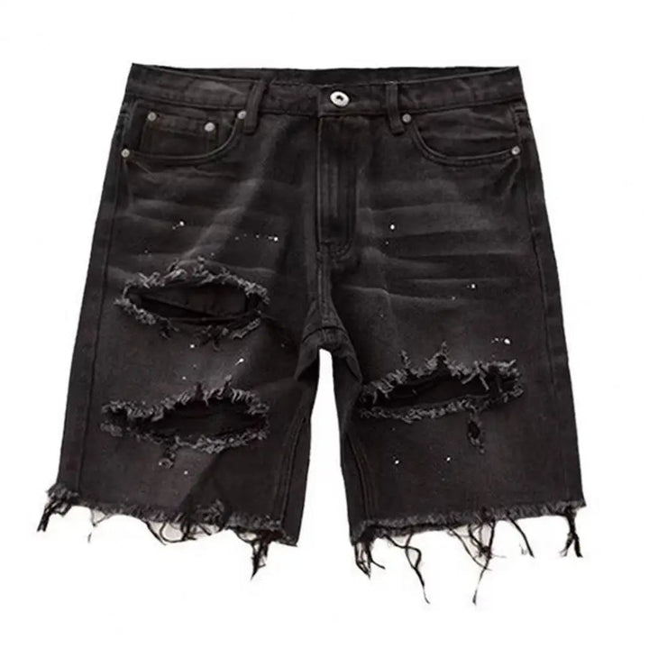 Black ripped Denim shorts - Derslash