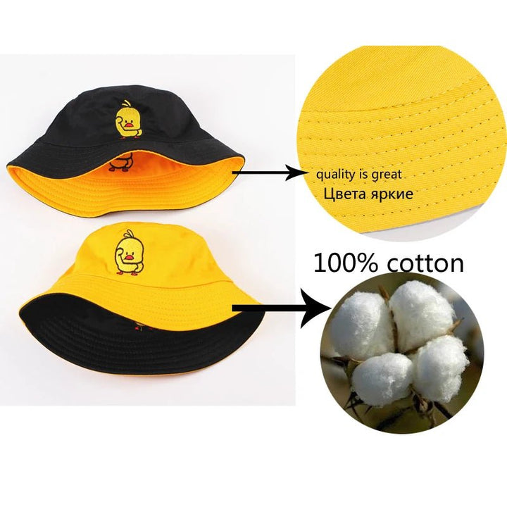Black Yellow Duck Unisex Bucket Hats - Derslash