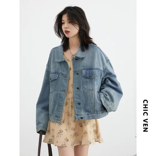 Blue Denim Coat Loose Retro Coat - Derslash