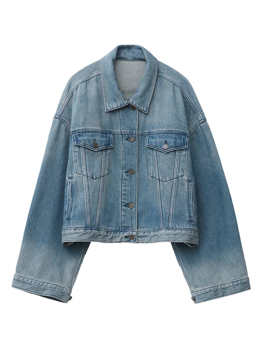 Blue Denim Coat Loose Retro Coat - Derslash