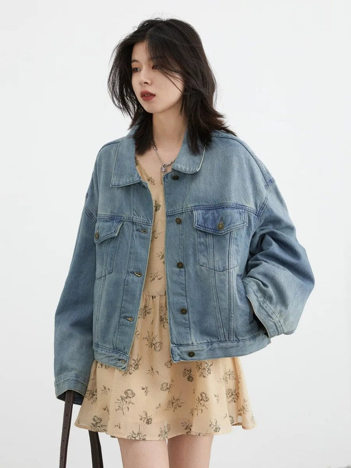 Blue Denim Coat Loose Retro Coat - Derslash
