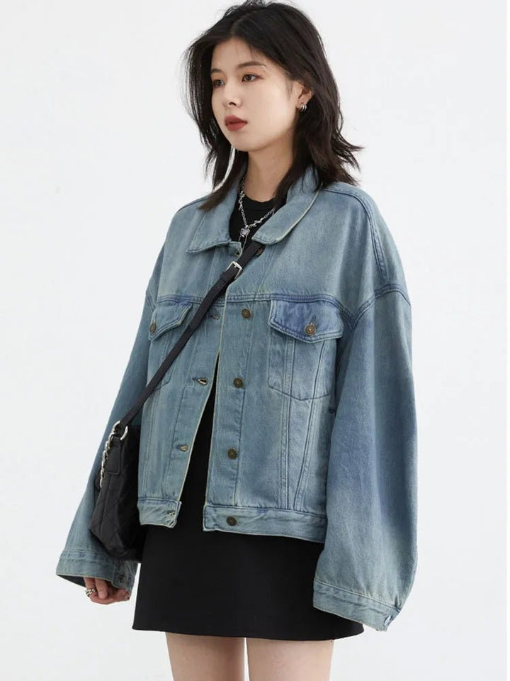 Blue Denim Coat Loose Retro Coat - Derslash
