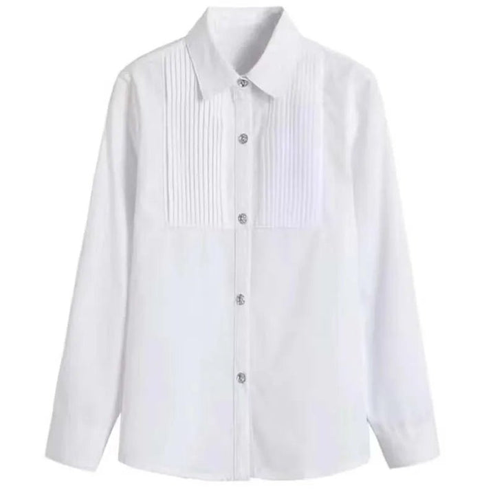 boys White Long Sleeve Turn - down Collar shirts - Derslash