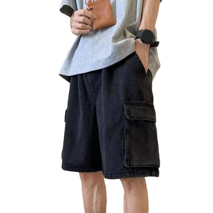 Casual Retro Blue Cargo Shorts - Derslash