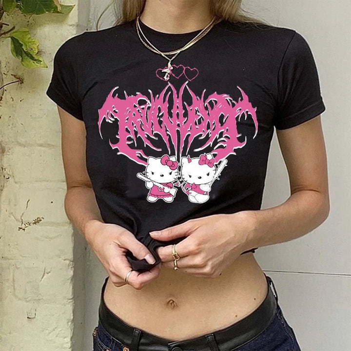 Crop Top Hello Kitty T - shirt - Derslash