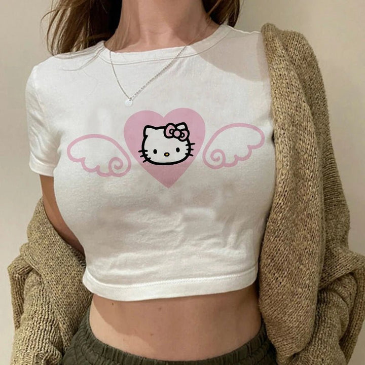 Crop Top Hello Kitty T - shirt - Derslash