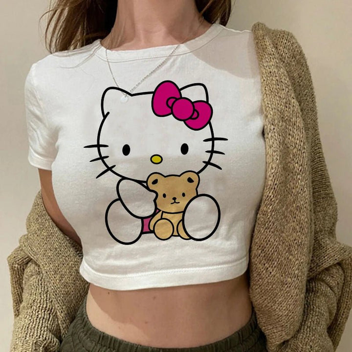 Crop Top Hello Kitty T - shirt - Derslash