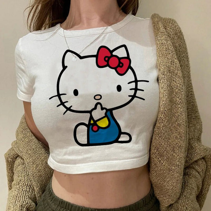 Crop Top Hello Kitty T - shirt - Derslash